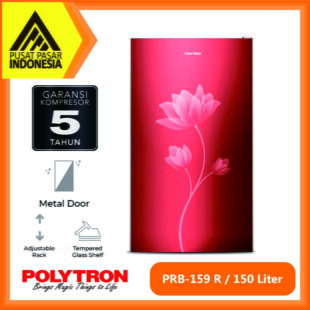 POLYTRON Kulkas 1 Pintu Metallic 150 Liter PRB-159R