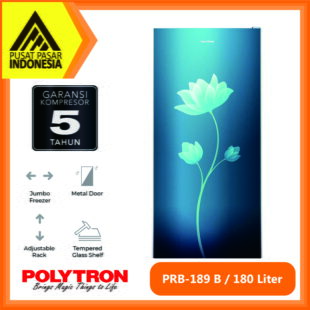 POLYTRON Kulkas 1 Pintu Metallic 180 Liter PRB 189B